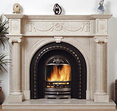 marble ethanol fireplace